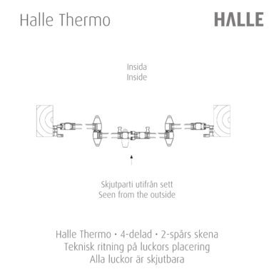 4 delt skydedørsparti