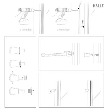 halle uterumssystem montera låsknopp